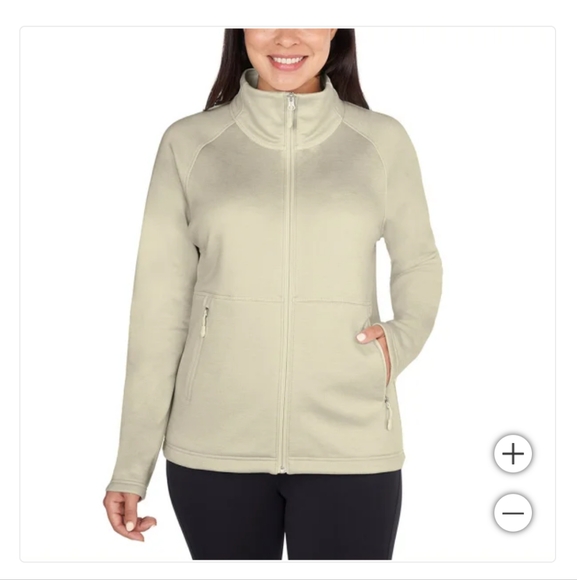 New! Kirkland Signature Ladies' women girls Fleece Full Zip Jacket Cream Size XL - Picture 1 of 5